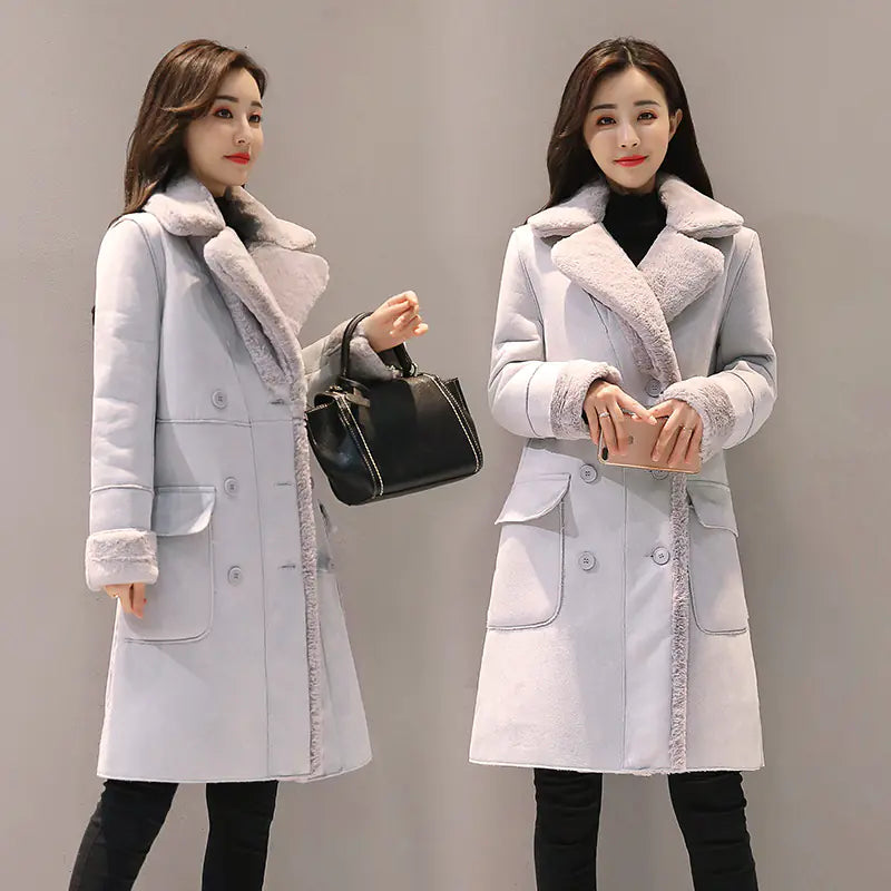 Korean Chic Lambswool Long Coat