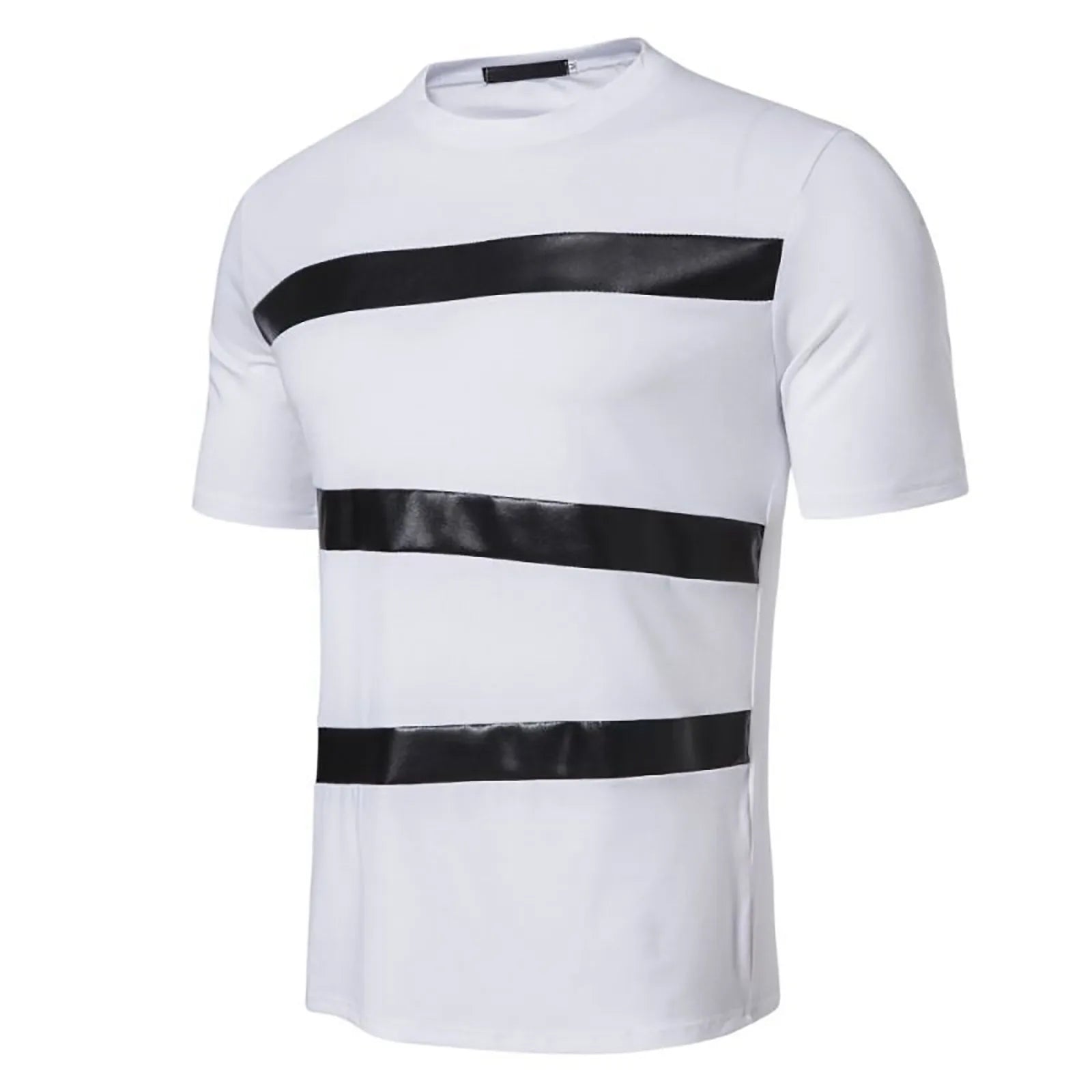Men 'S Leather Three Piece T Shirt Crew Neck Short Sleeved T Shirt High Qualtity Oversized Heavy T-Shirt Man Clothes Classic