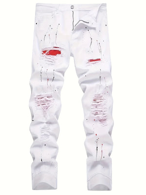 Men Jeans Elastic Jeans Pants