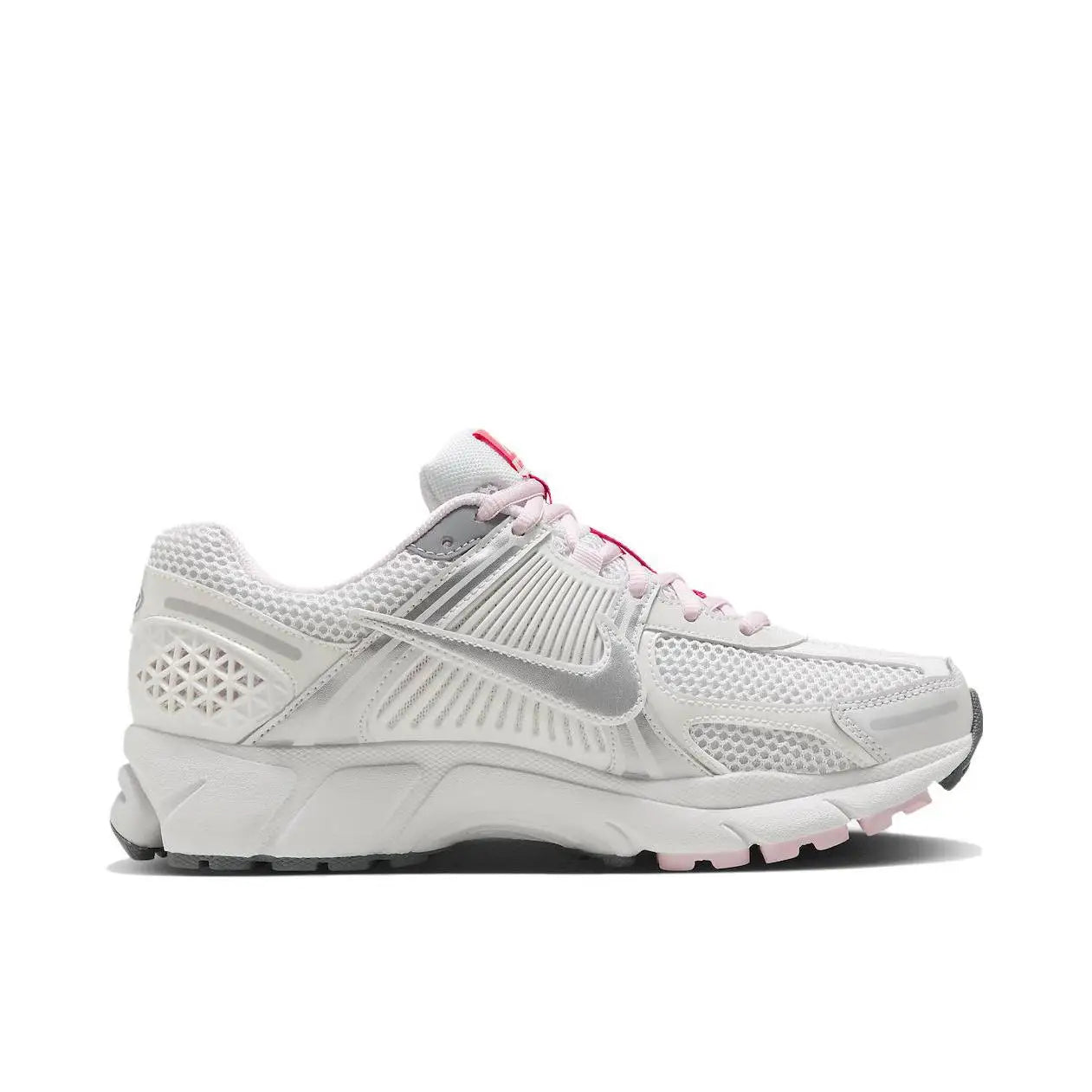 Nike Women and Men White Pink Silver Comfortable