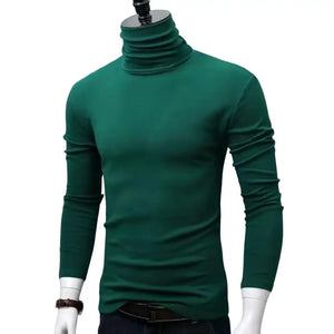 Men Turtleneck Top Long Sleeve Base Shirt