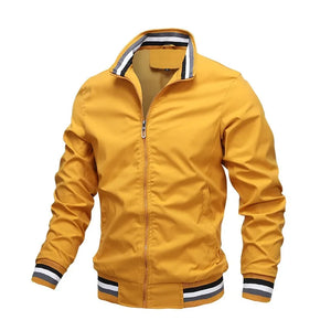 Men's Stand Collar Casual Zipper Jacket Outdoor Sports
