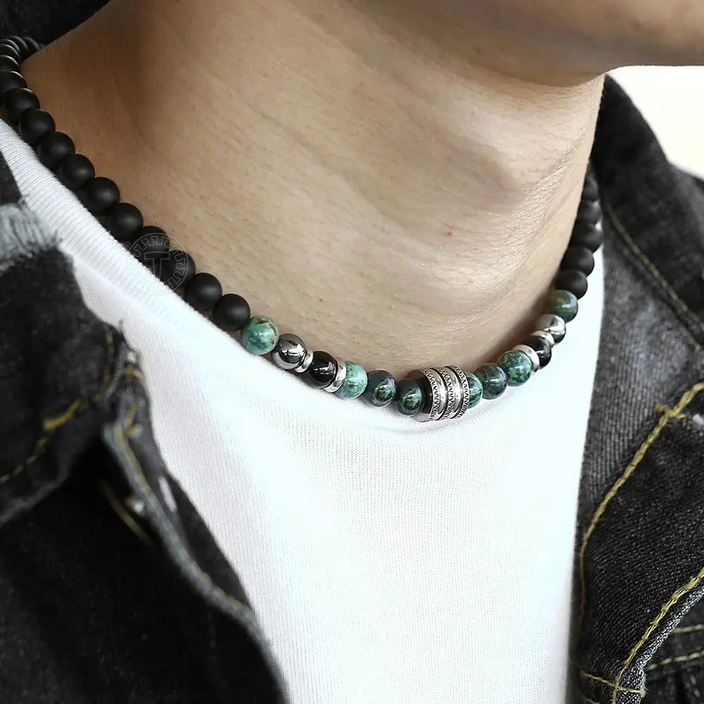 Natural Tiger Eyes Stone Bead Necklace