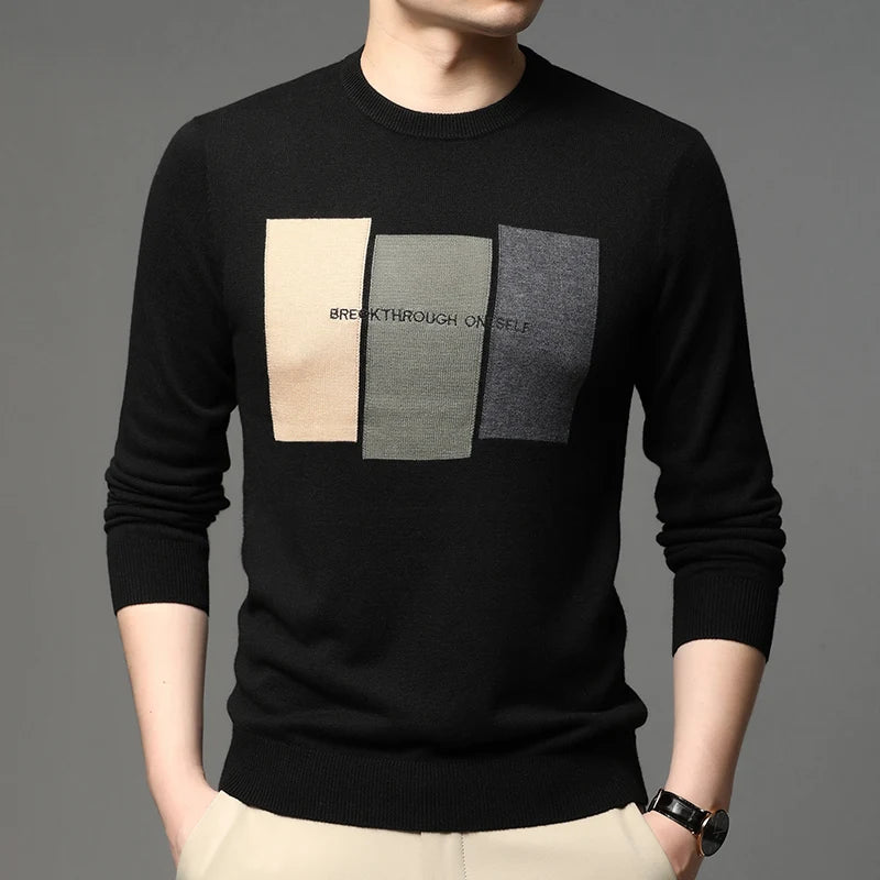 Men Sweater Warm Thick Personalized Casual Pullover