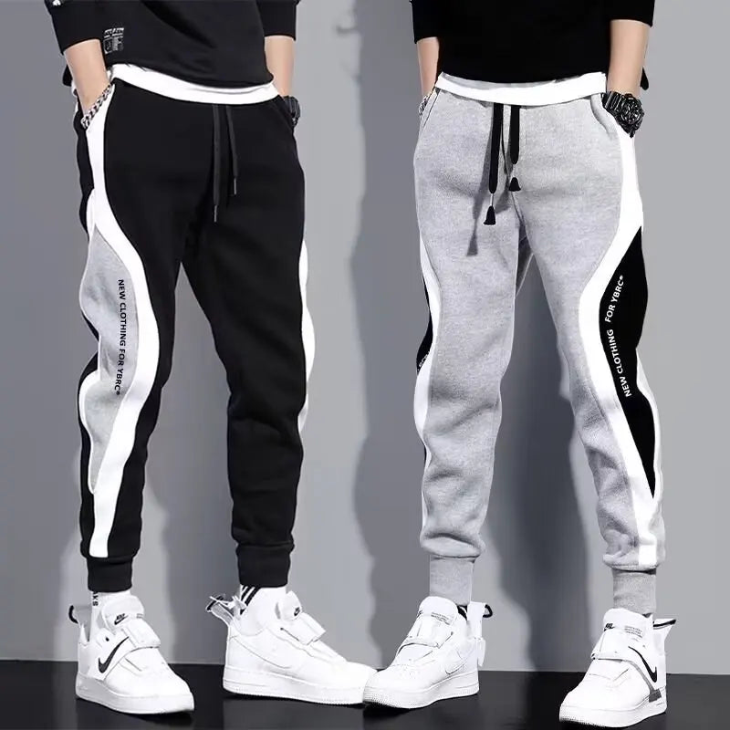 Men Black Pants Hip Hop Drawstring Jogger Fashion Comfortable
