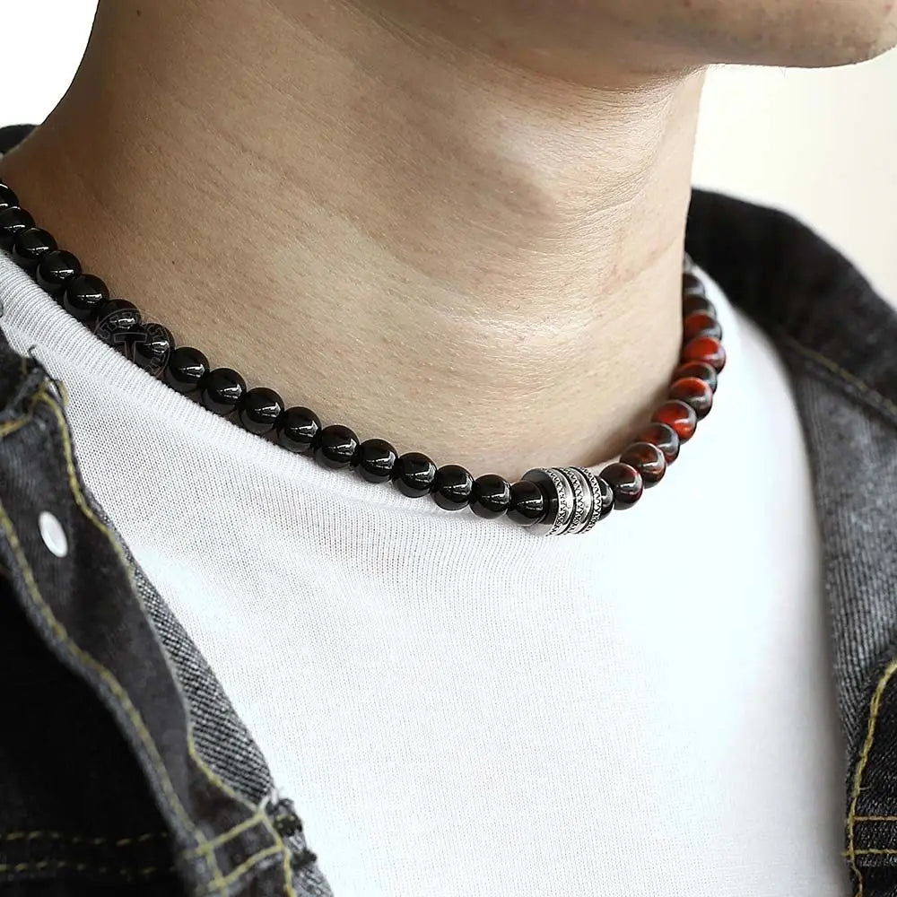 Natural Tiger Eyes Stone Bead Necklace