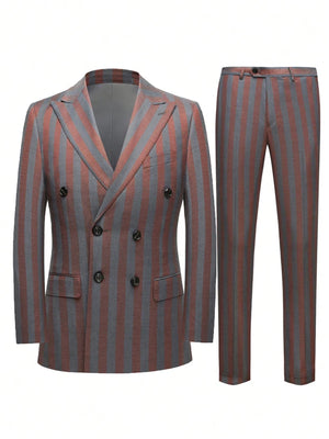 Men's Jacquard 2 Piece Suits Slim Wedding Casual Business