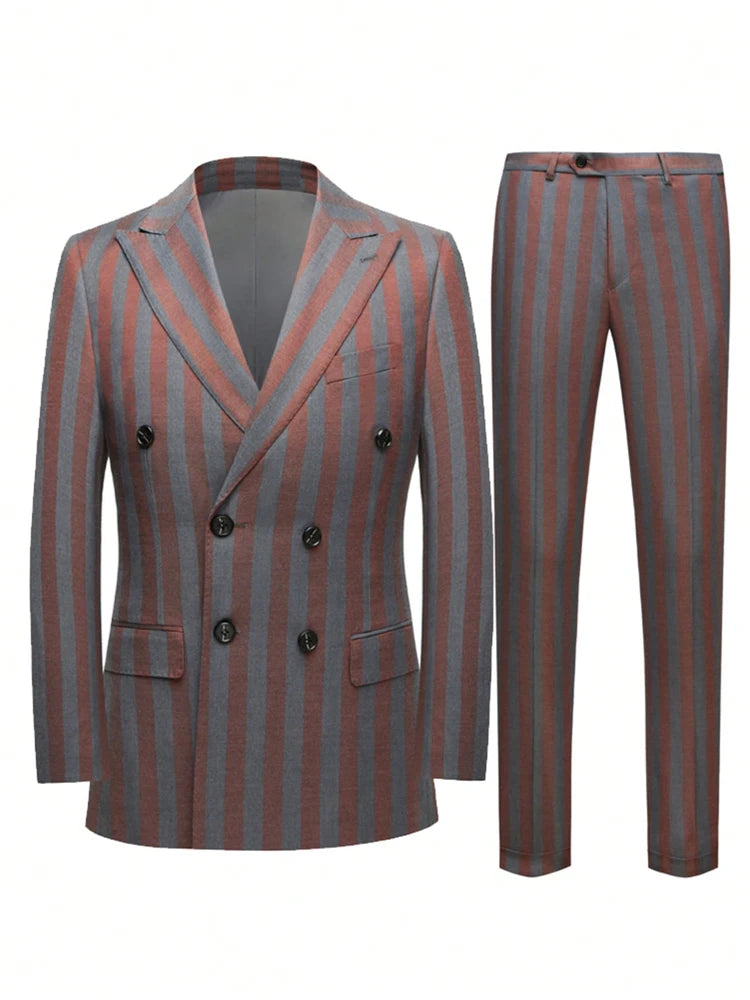 Men's Jacquard 2 Piece Suits Slim Wedding Casual Business