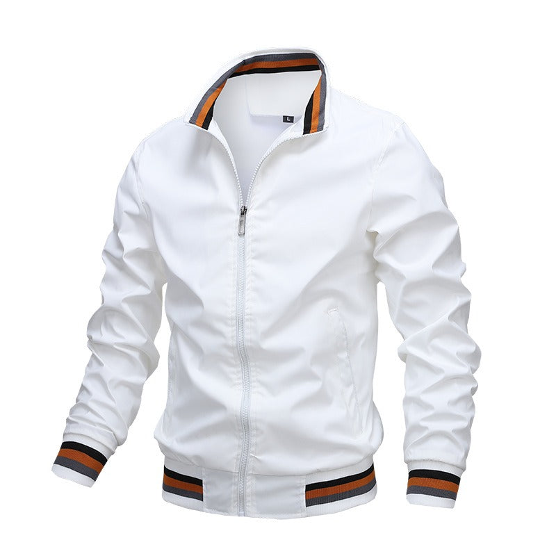 Men's Stand Collar Casual Zipper Jacket Outdoor Sports