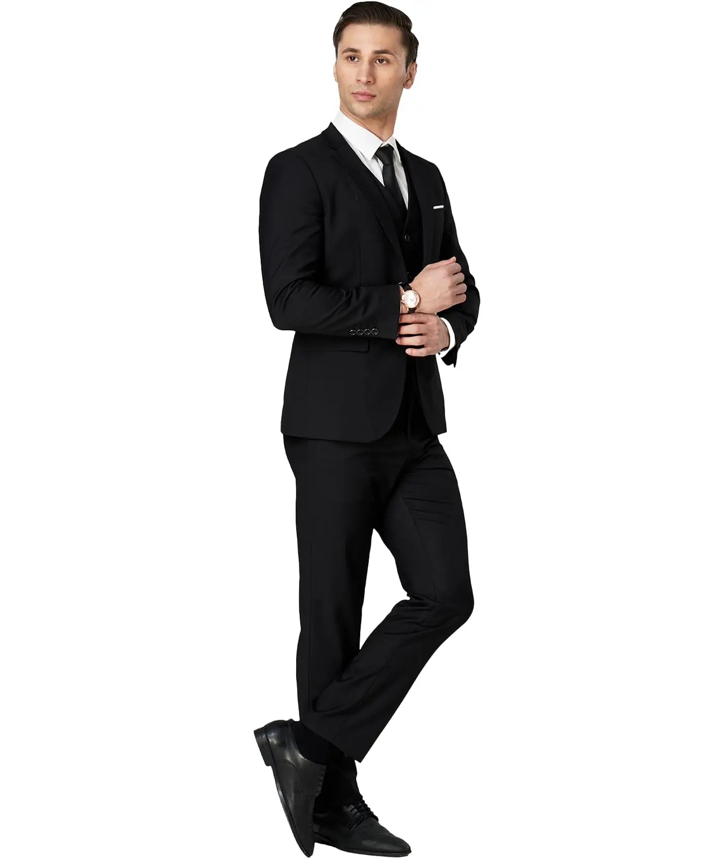 Men Suit Set Lapel Formal Stylish Buttons Pockets