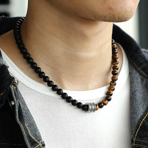 Natural Tiger Eyes Stone Bead Necklace