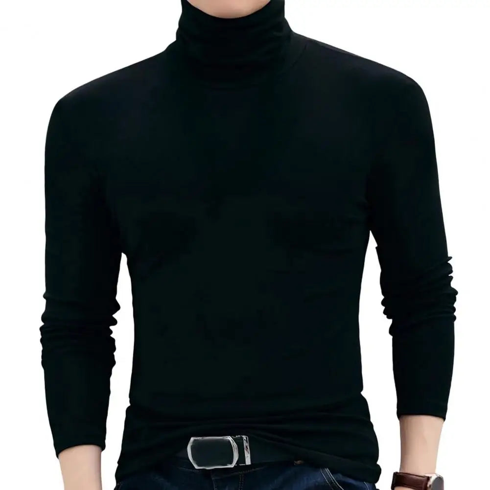 Men Turtleneck Top Long Sleeve Base Shirt