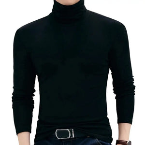 Men Turtleneck Top Long Sleeve Base Shirt
