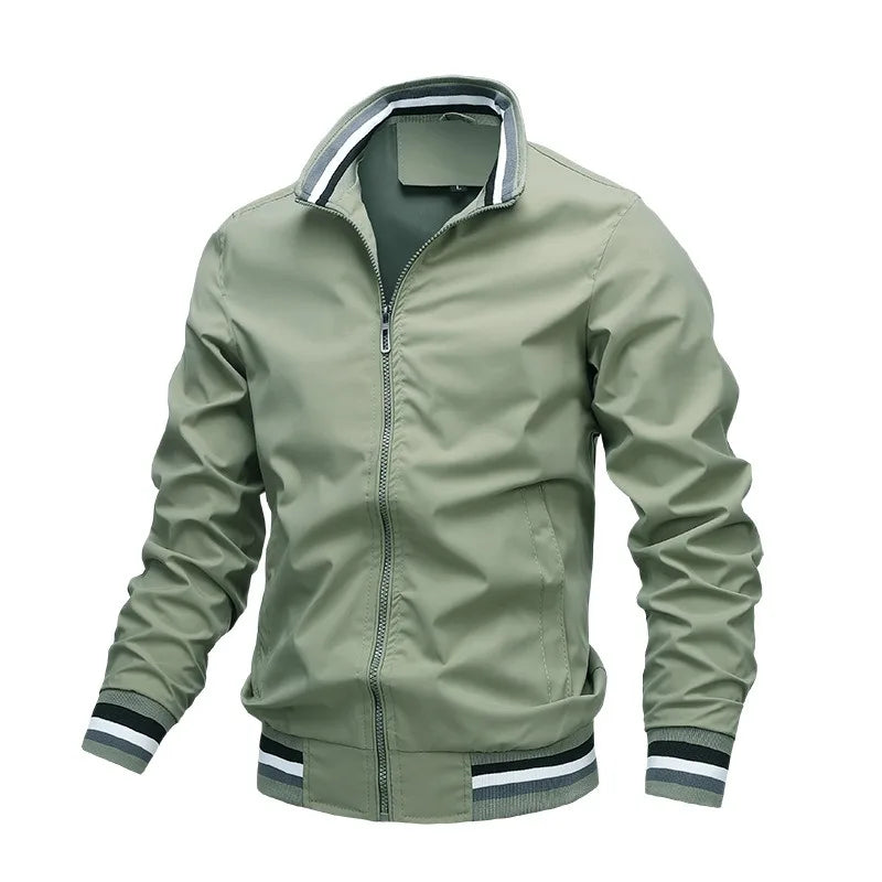 Men's Stand Collar Casual Zipper Jacket Outdoor Sports