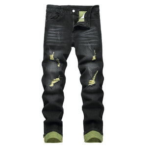 Men's Black Jeans Elastic For Casual Outings