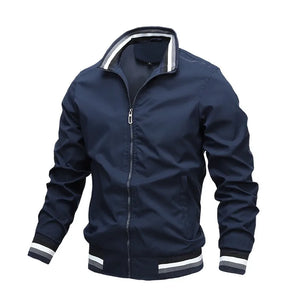 Men's Stand Collar Casual Zipper Jacket Outdoor Sports
