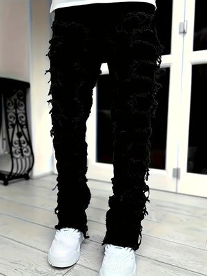 Y2k Hip-Hop Style Fringed Jeans
