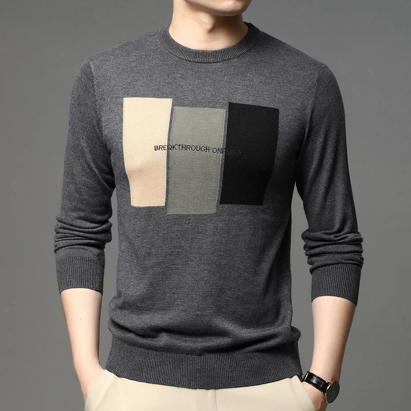 Men Sweater Warm Thick Personalized Casual Pullover