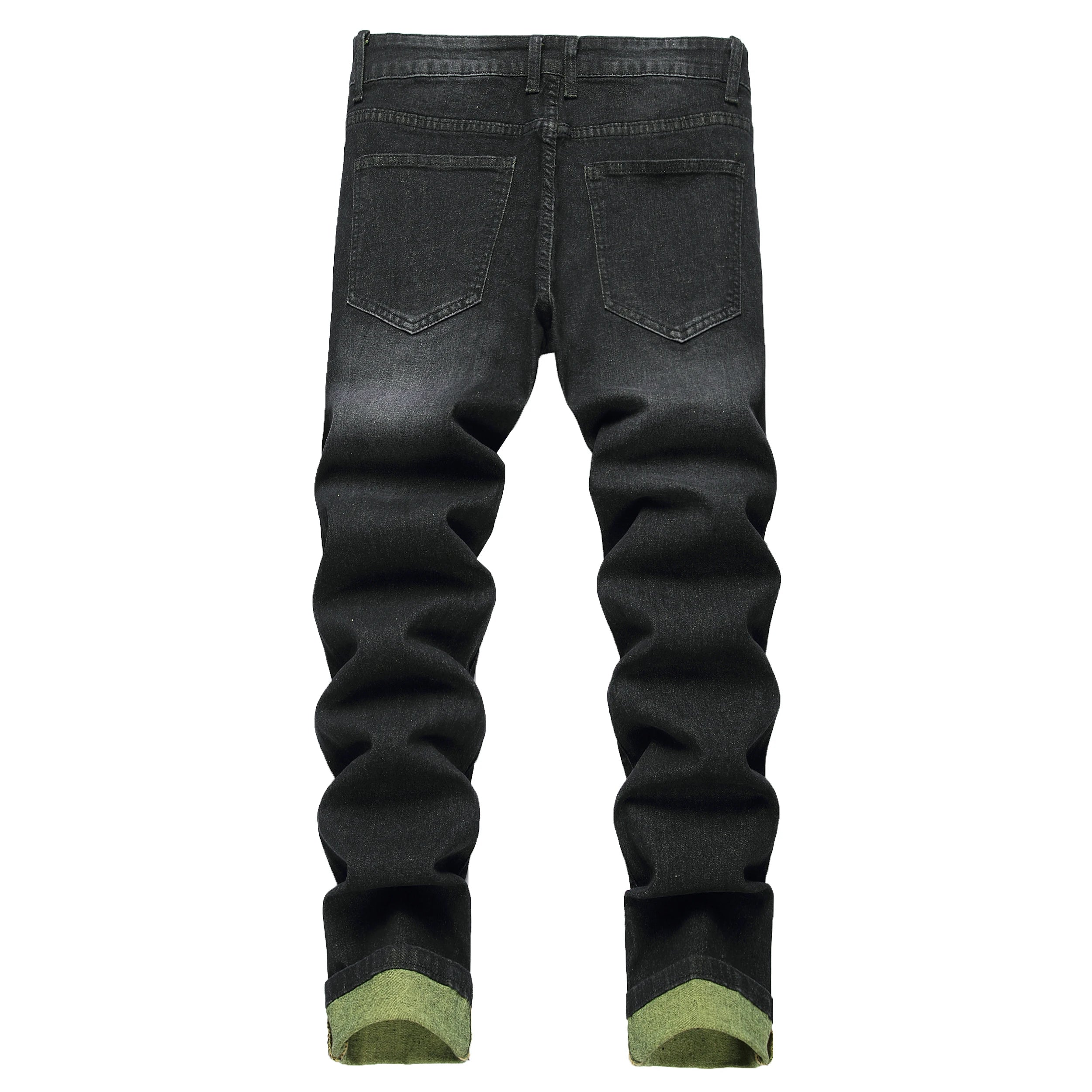 Men's Black Jeans Elastic For Casual Outings