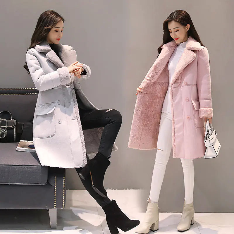 Korean Chic Lambswool Long Coat