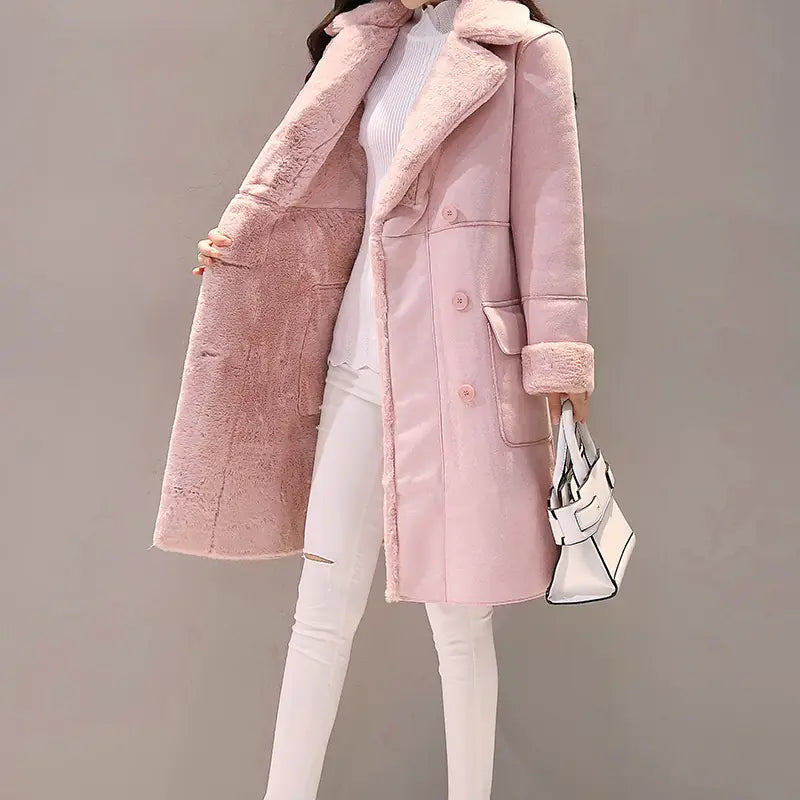 Korean Chic Lambswool Long Coat