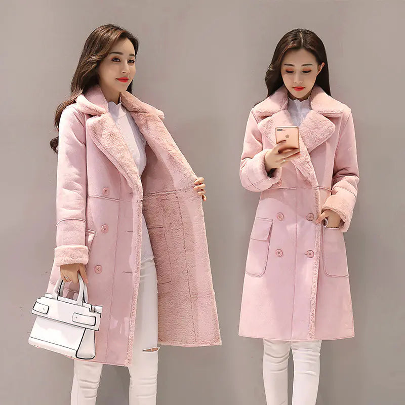 Korean Chic Lambswool Long Coat