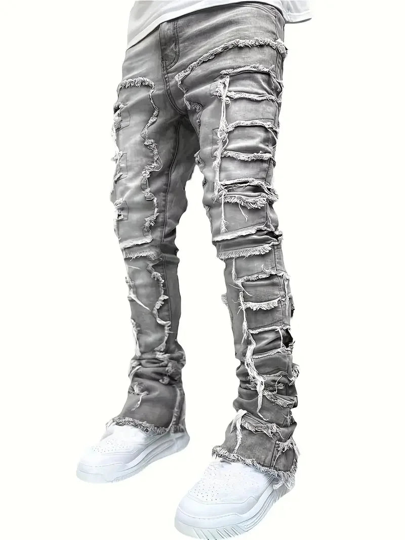 Y2k Hip-Hop Style Fringed Jeans