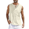 Men's Summer Tank Tops Casual Cotton Linen Sports