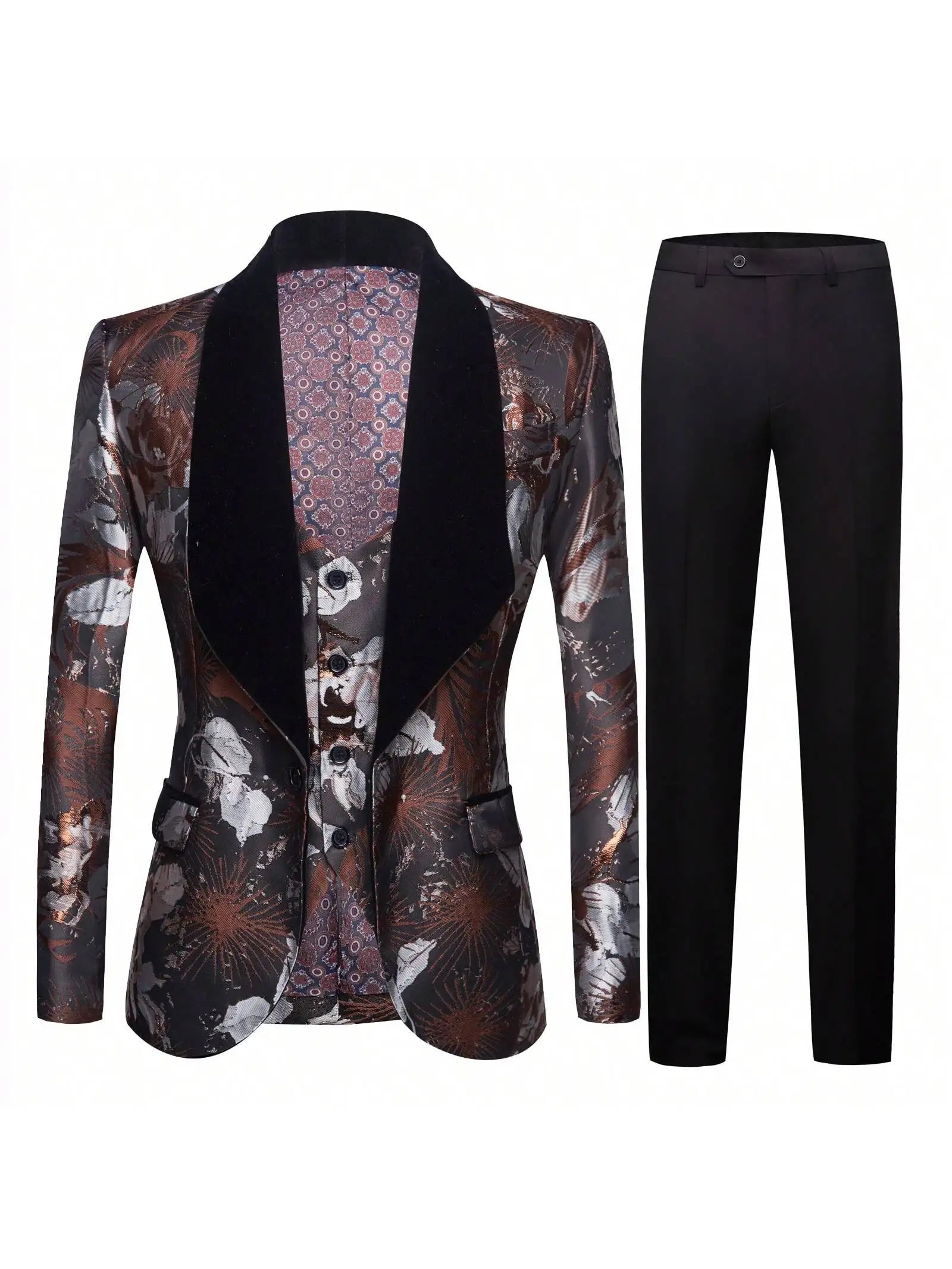 Men Suits Slim Fit 3 Piece One Button