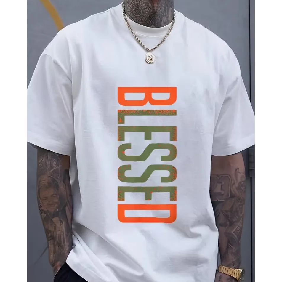 Men's BLESSED 3D Printed T-Shirt-Geometric