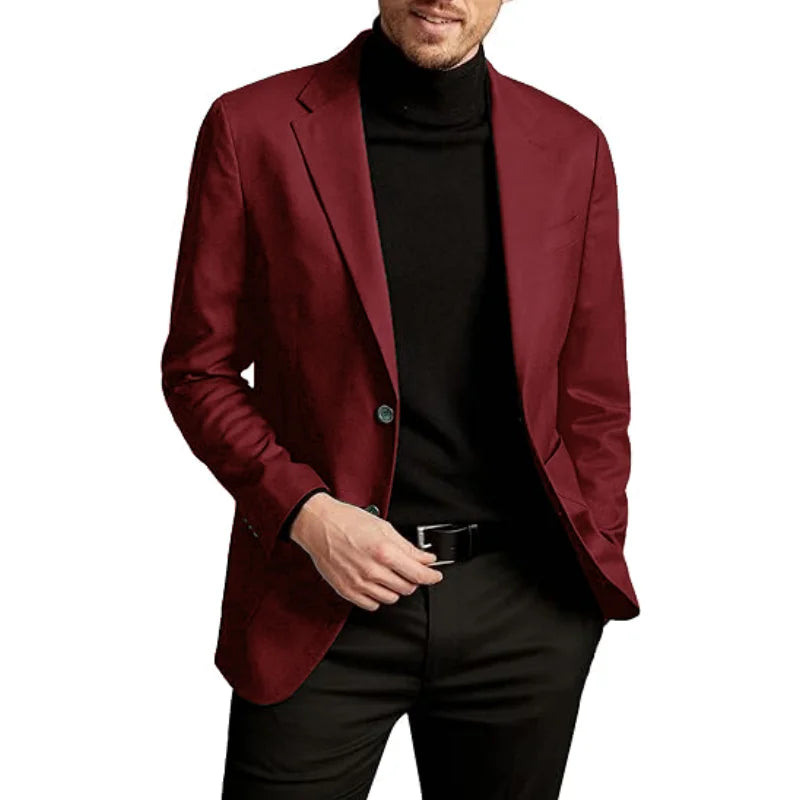Men's Jacket with Lining Single Breasted Coat
