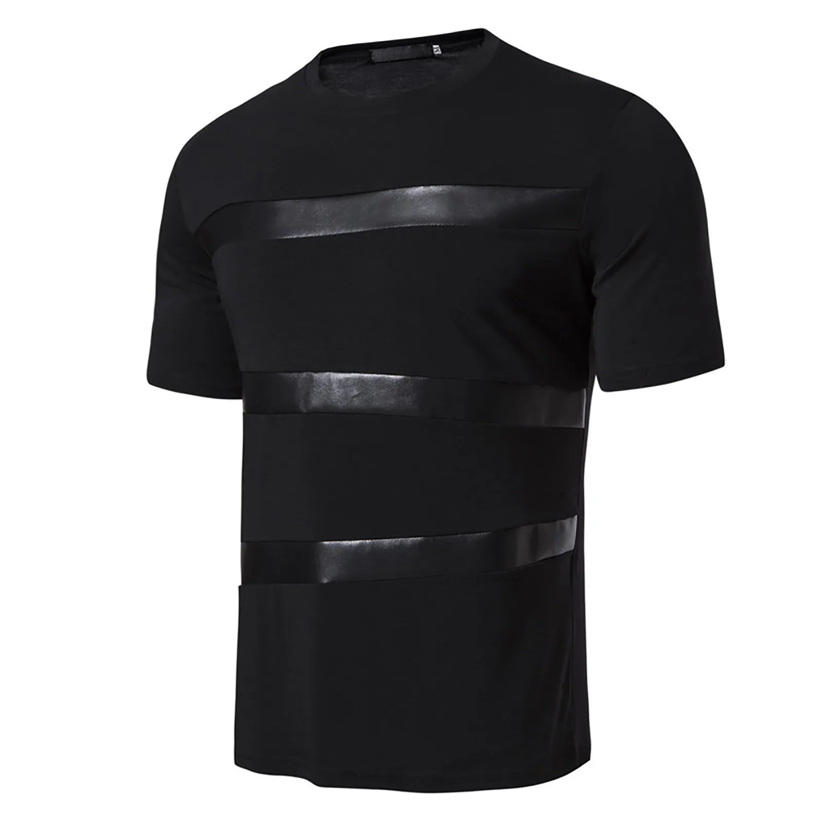 Men 'S Leather Three Piece T Shirt Crew Neck Short Sleeved T Shirt High Qualtity Oversized Heavy T-Shirt Man Clothes Classic