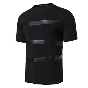Men 'S Leather Three Piece T Shirt Crew Neck Short Sleeved T Shirt High Qualtity Oversized Heavy T-Shirt Man Clothes Classic