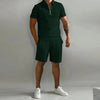Men Polo Casual Loose Short Sleeve Shorts Sports Set