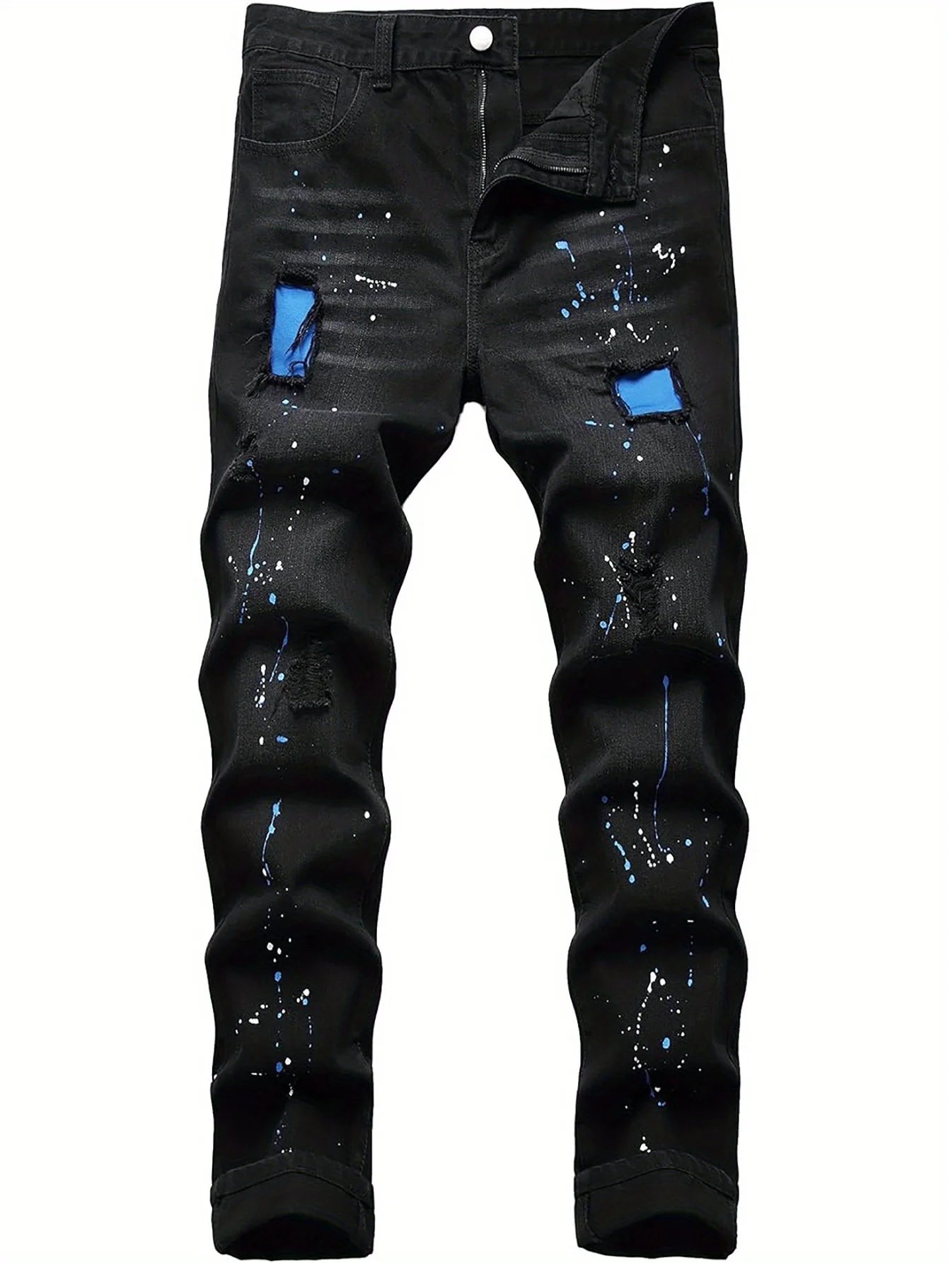 Men Jeans Elastic Jeans Pants