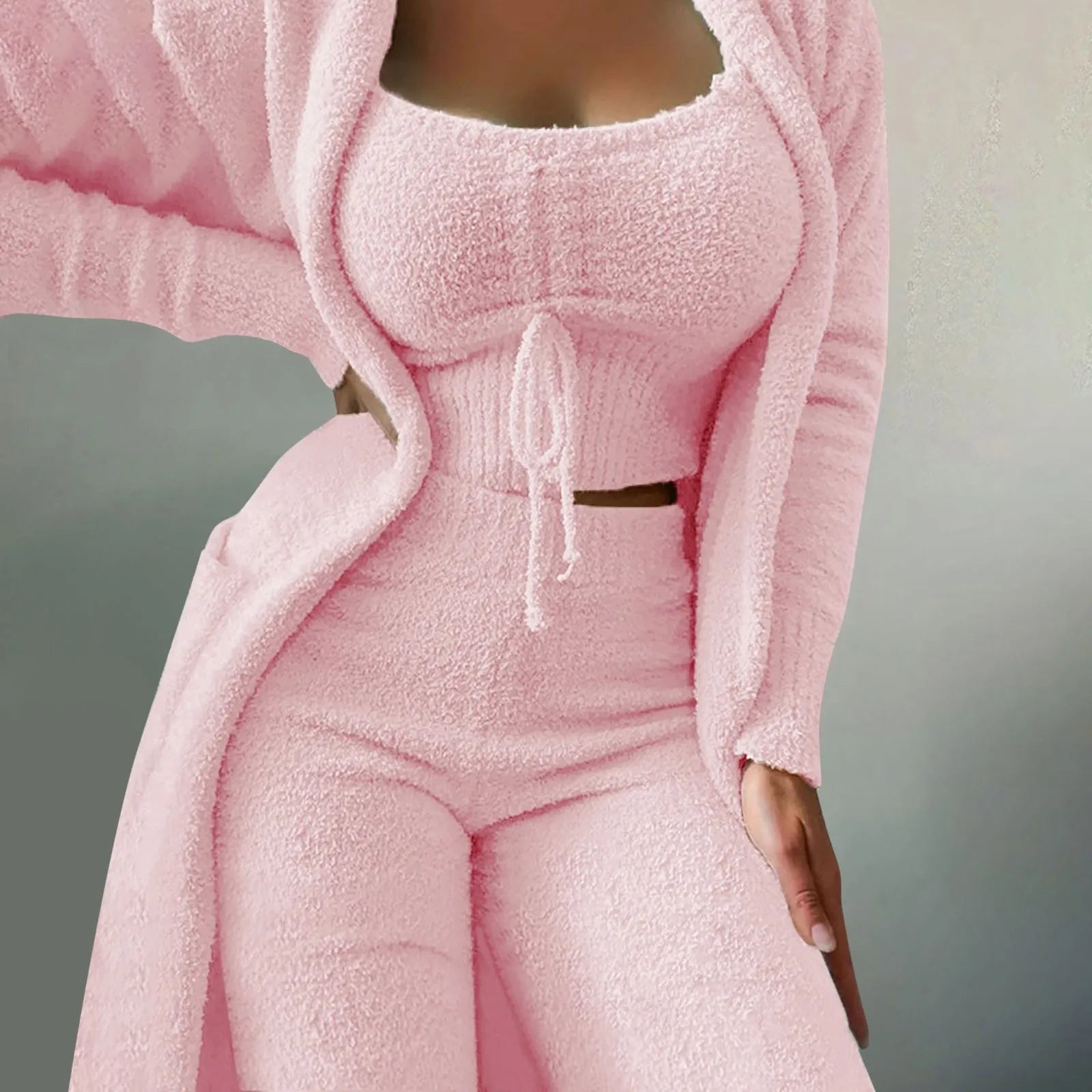 Women Fleece 3 Pc Teddy Loungewear