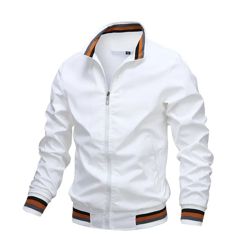 Men's Stand Collar Casual Zipper Jacket Outdoor Sports