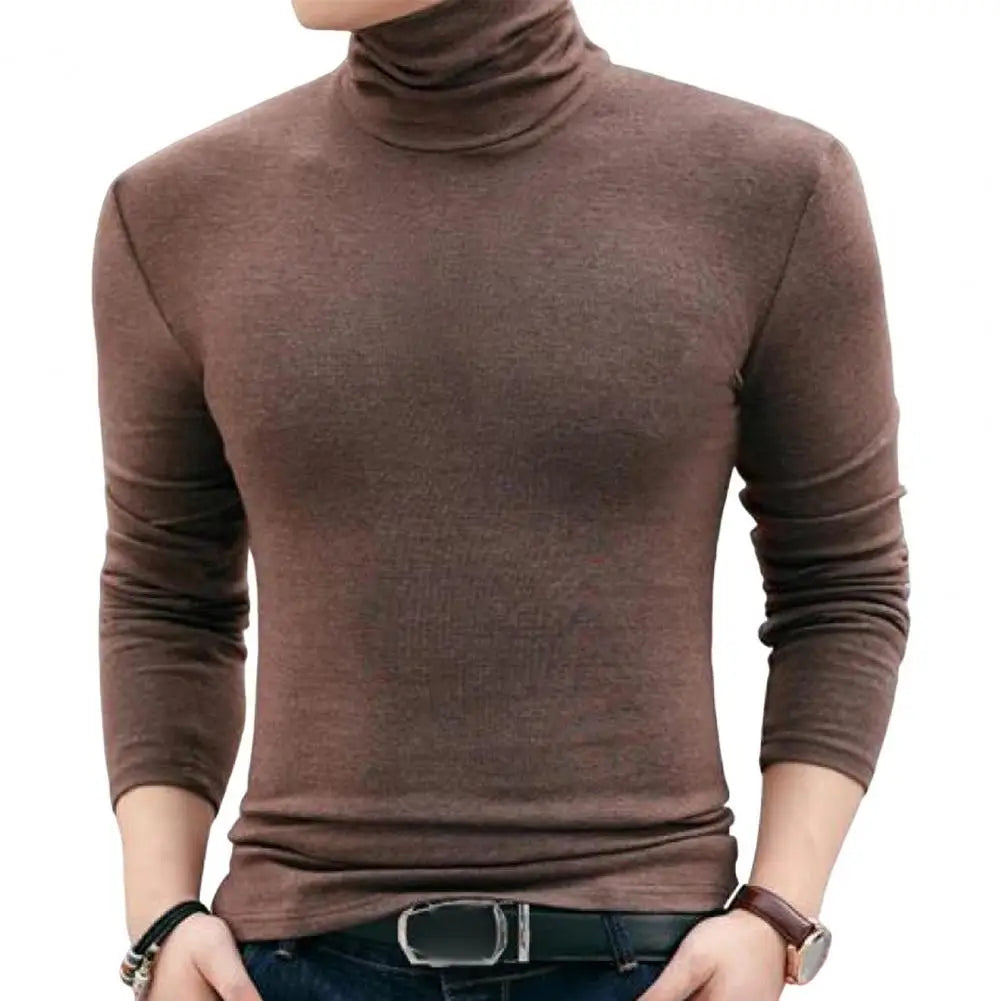 Men Turtleneck Top Long Sleeve Base Shirt