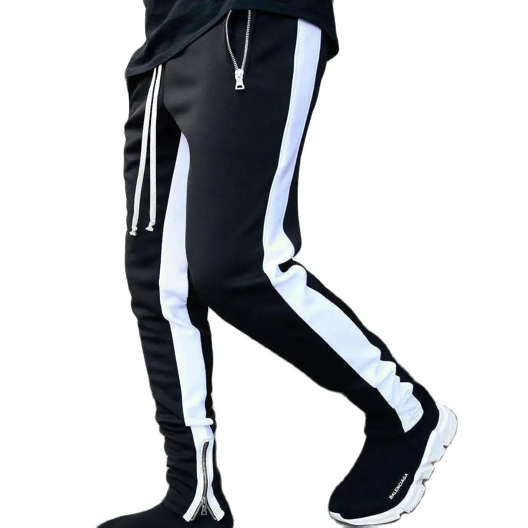 Casual Pants Low Feet Zip Pocket Cotton