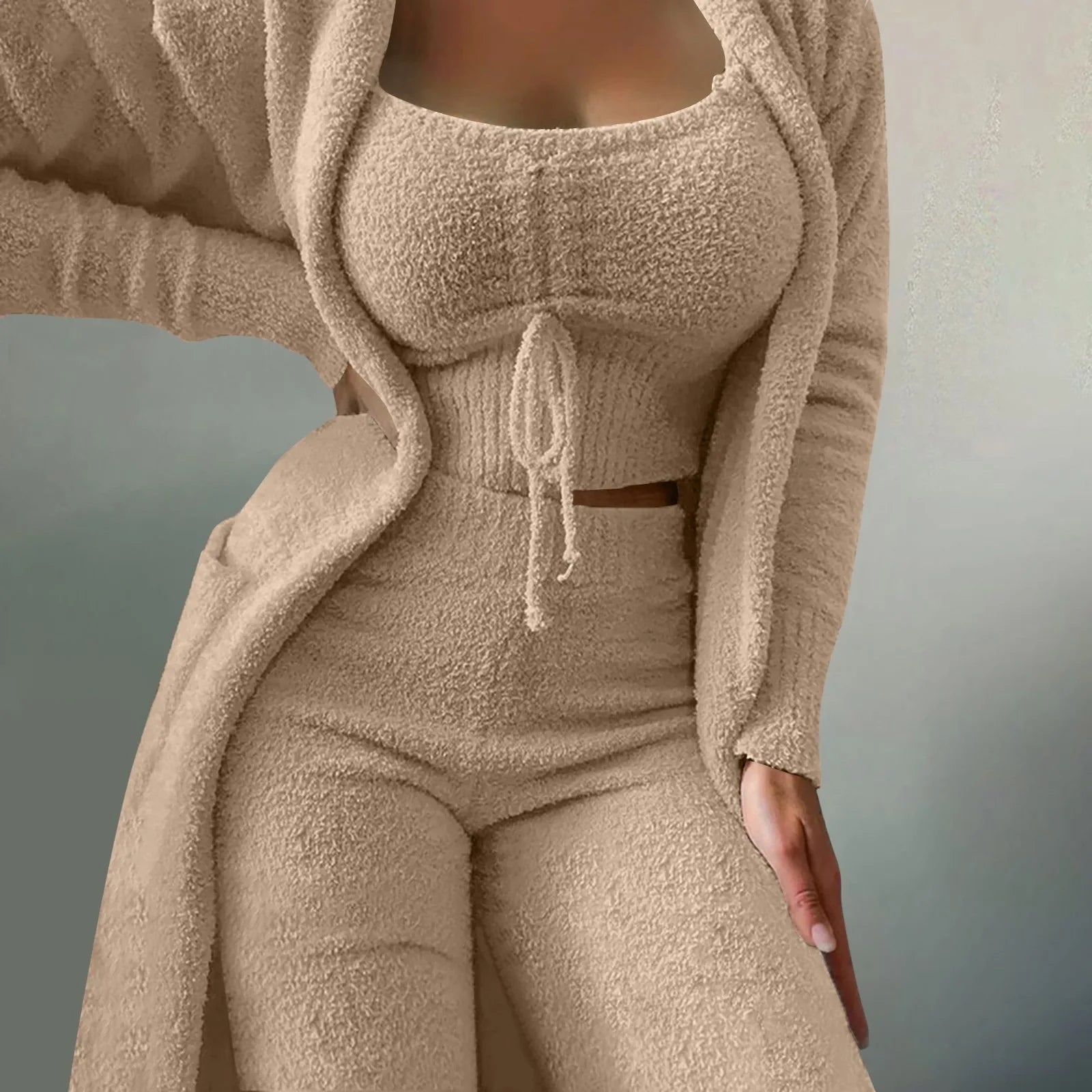 Women Fleece 3 Pc Teddy Loungewear