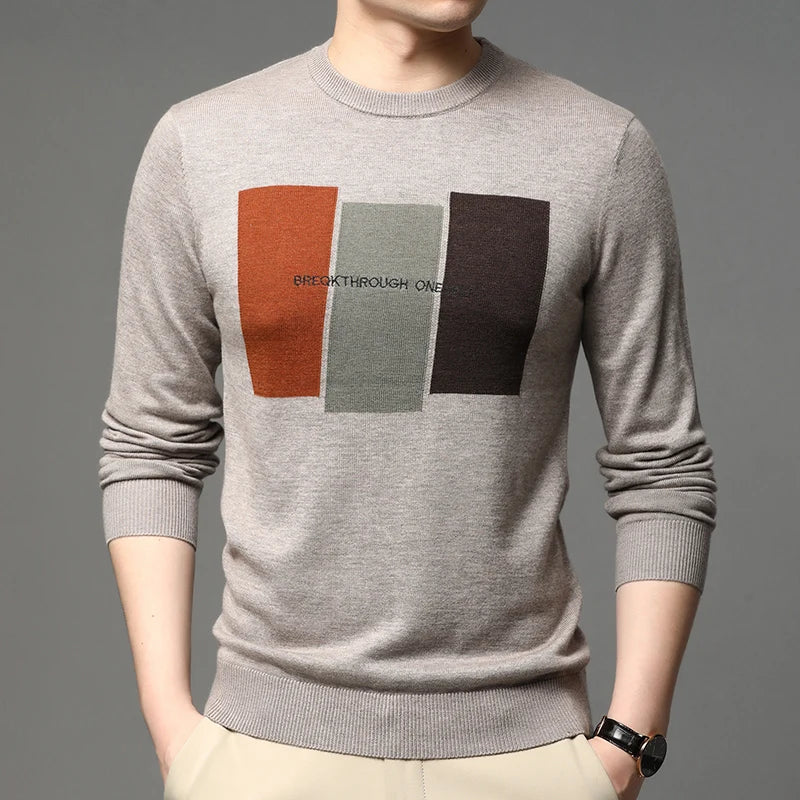 Men Sweater Warm Thick Personalized Casual Pullover