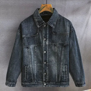 Korean Popular Clothes Men Jean Coats