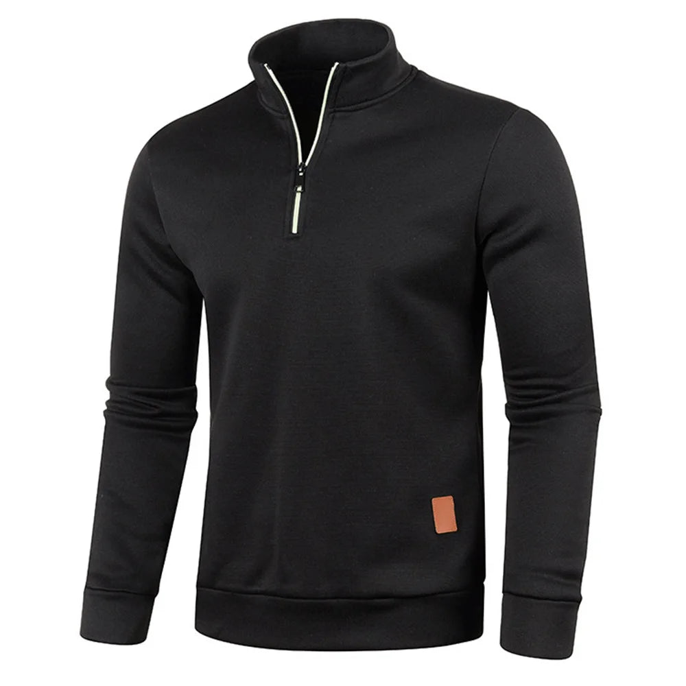 Men Sweat Outdoor Turtleneck Coats Solid Sports Clothing