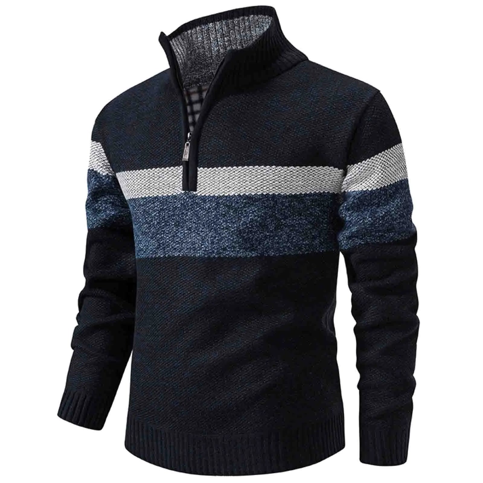 Fashion Light Weight Sweaters For Men Autumn Winter Half Zipper