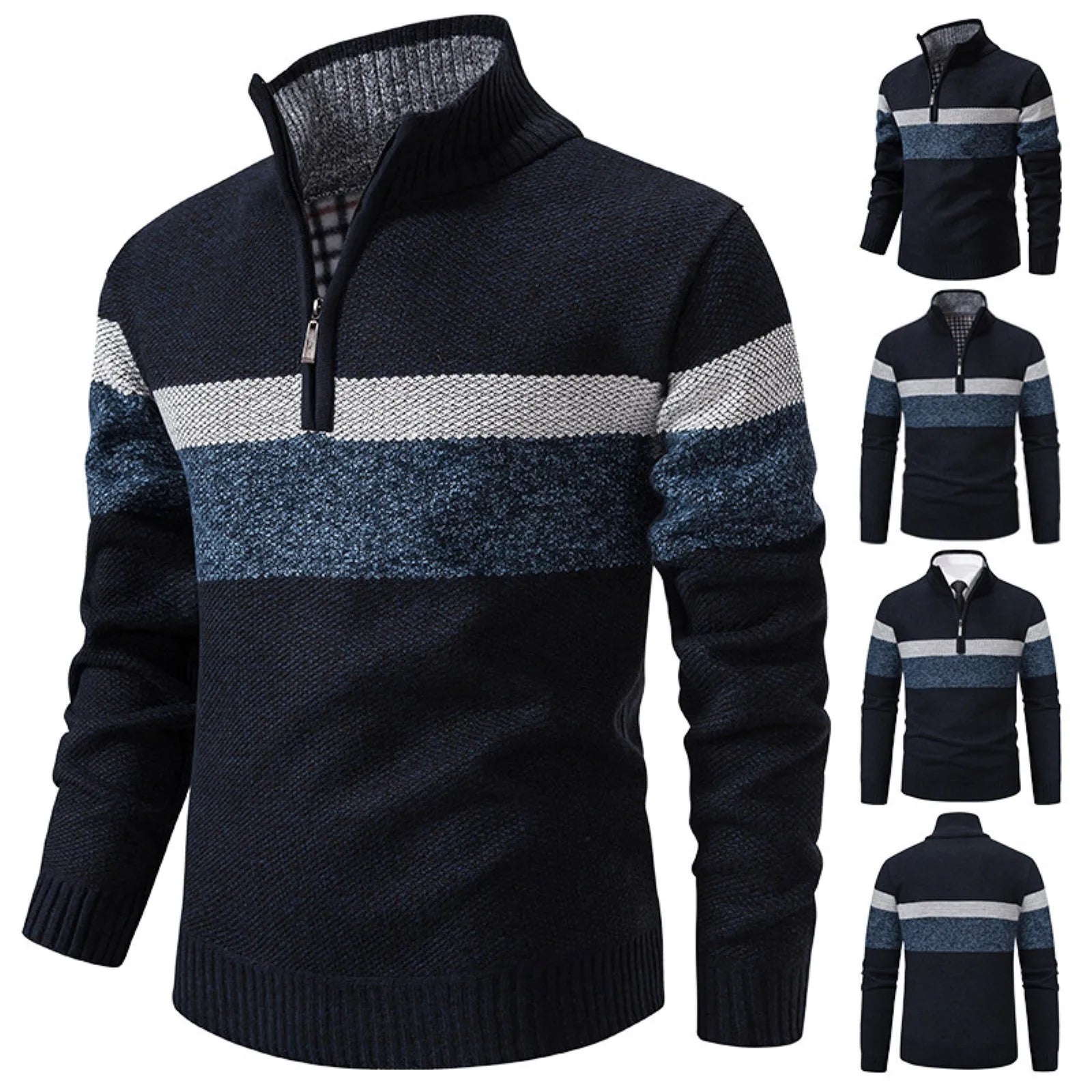 Fashion Light Weight Sweaters For Men Autumn Winter Half Zipper