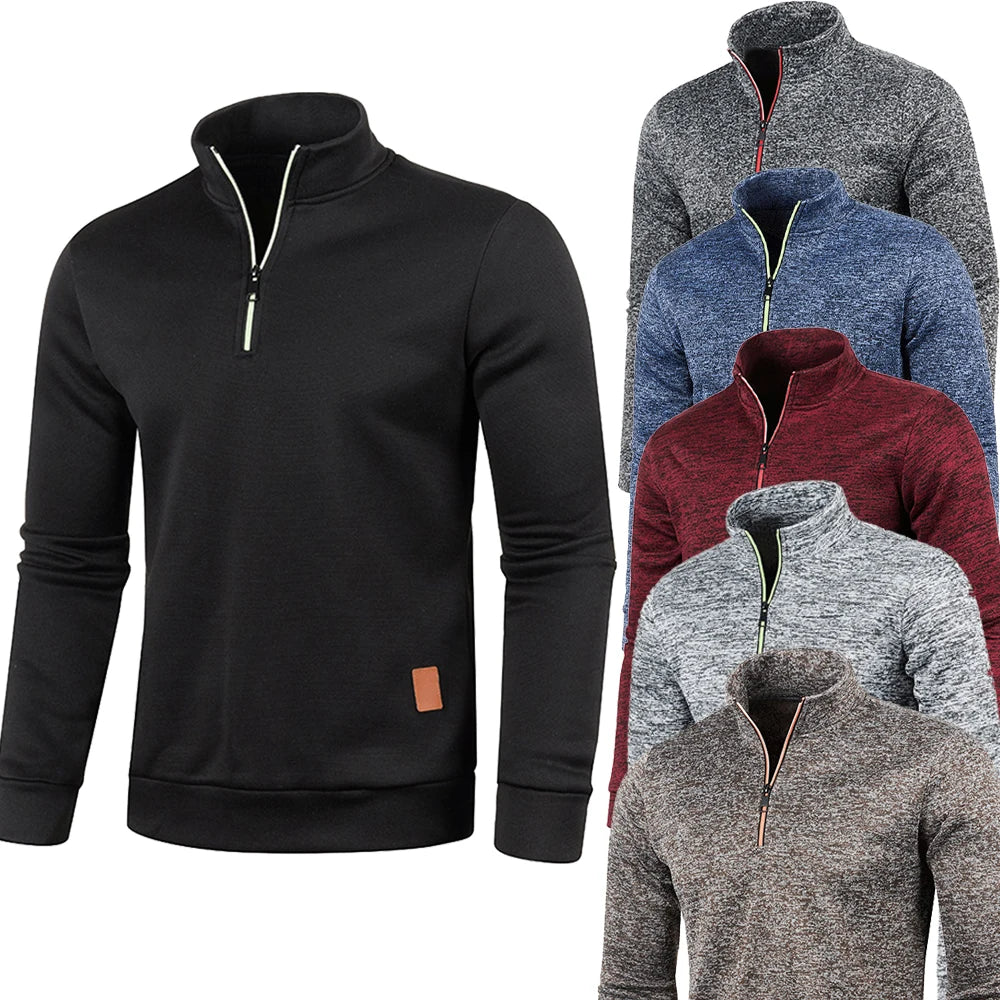 Men Sweat Outdoor Turtleneck Coats Solid Sports Clothing