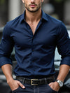 Men's Shirt Solid Color Long Sleeve Smart