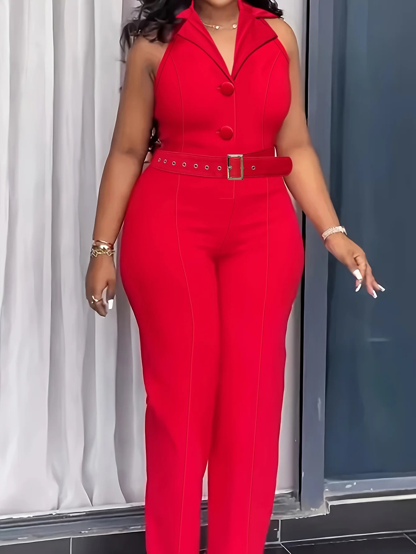 Women Business Suit Lapel Sleeveless