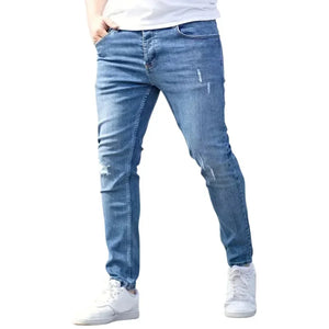 Men's Stretch Slim Fit Jeans Zipper Casual Streetwear
