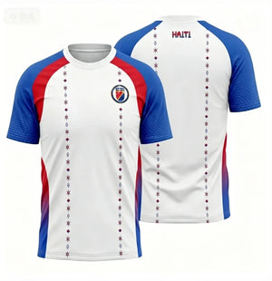 Haiti Football Uniform 3D Printed Short Sleeved T-shirt Sports